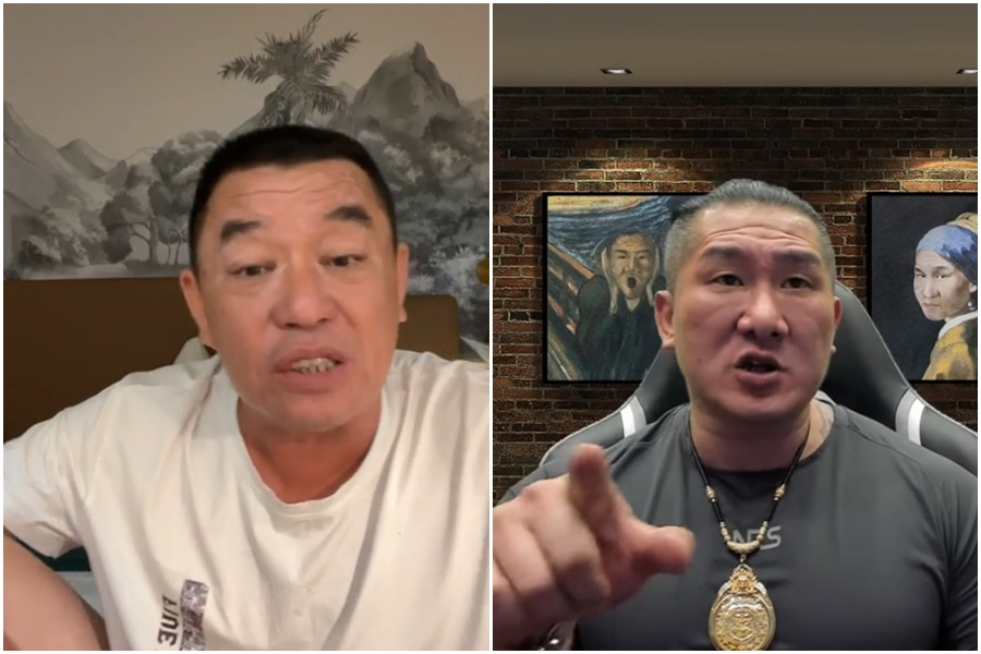 廖老大與館長日前因為「上健身房」的話題槓上，雙方隔空交火互譙。（翻攝自廖老大臉書、館長惡名昭彰YT頻道）