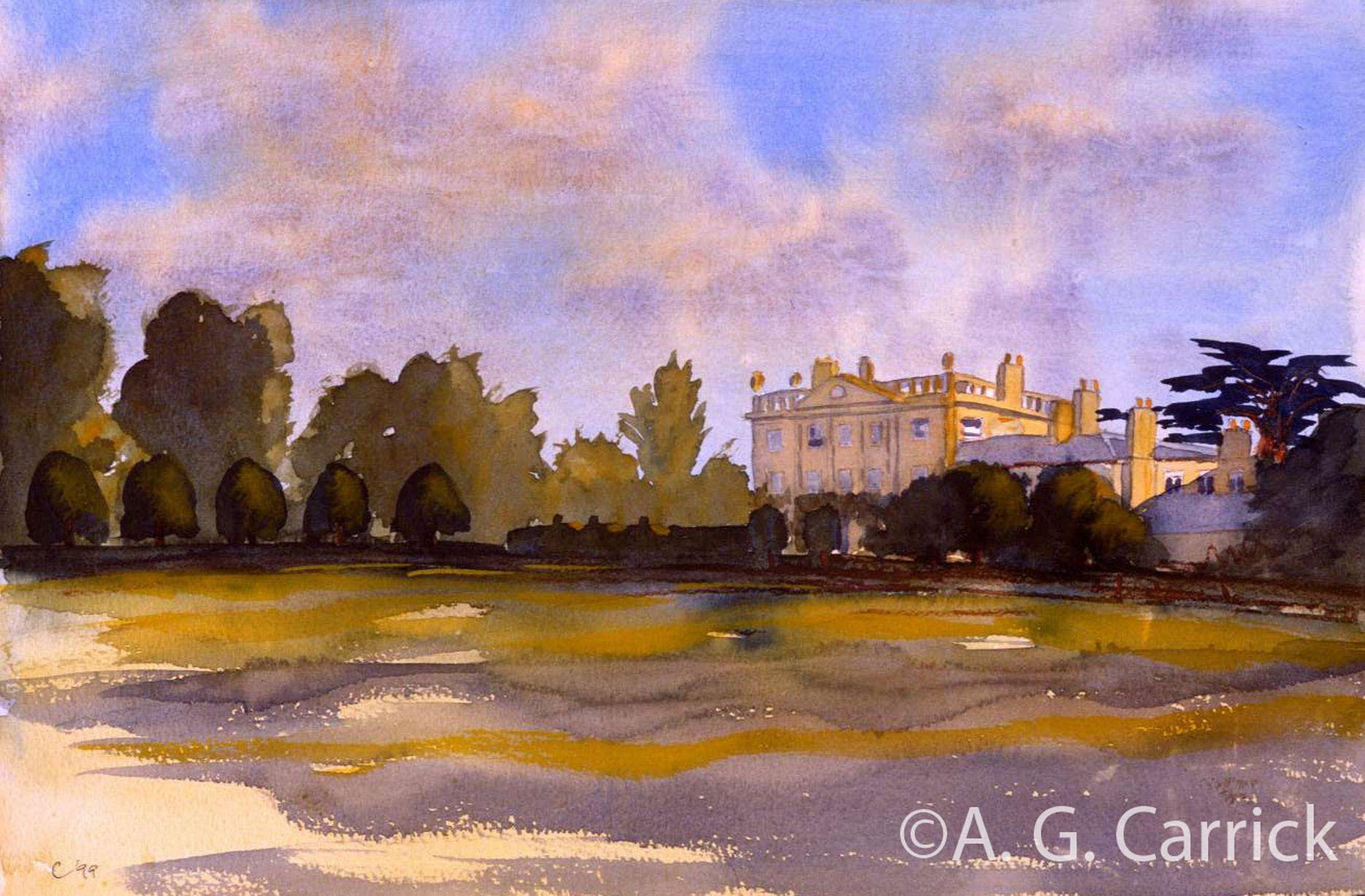 1999年畫的海格羅夫故居（Highgrove House, 1999，翻攝princeofwales.gov.uk）