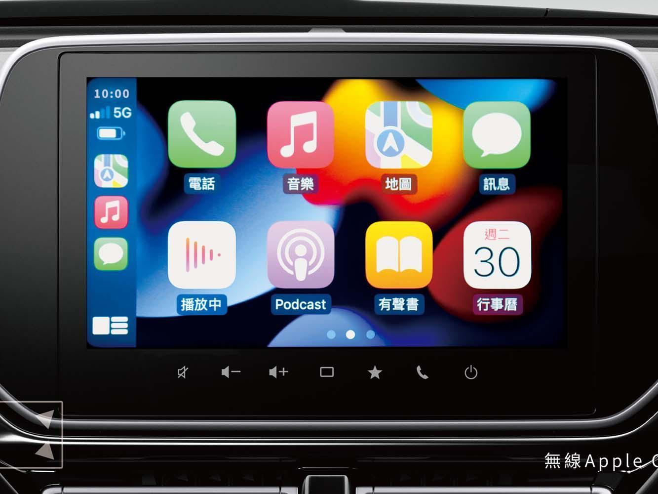 9吋的觸控螢幕支援智慧型手機連結。