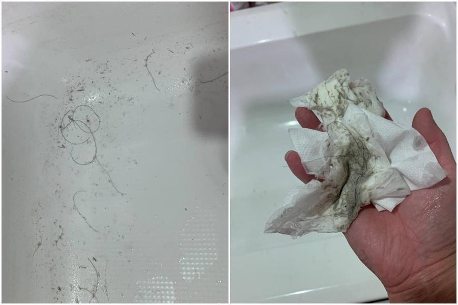 一名人妻抱怨老公「超過1個月不洗澡」，還拿衛生紙擦汙垢給她看。（翻攝自匿名2公社）