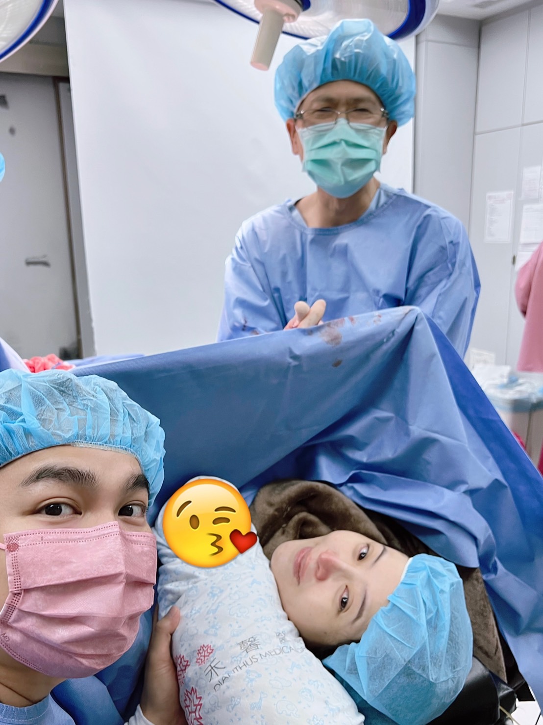 李亮瑾剖腹前因為忘記吃早餐肚子餓到哭。（經紀人提供）