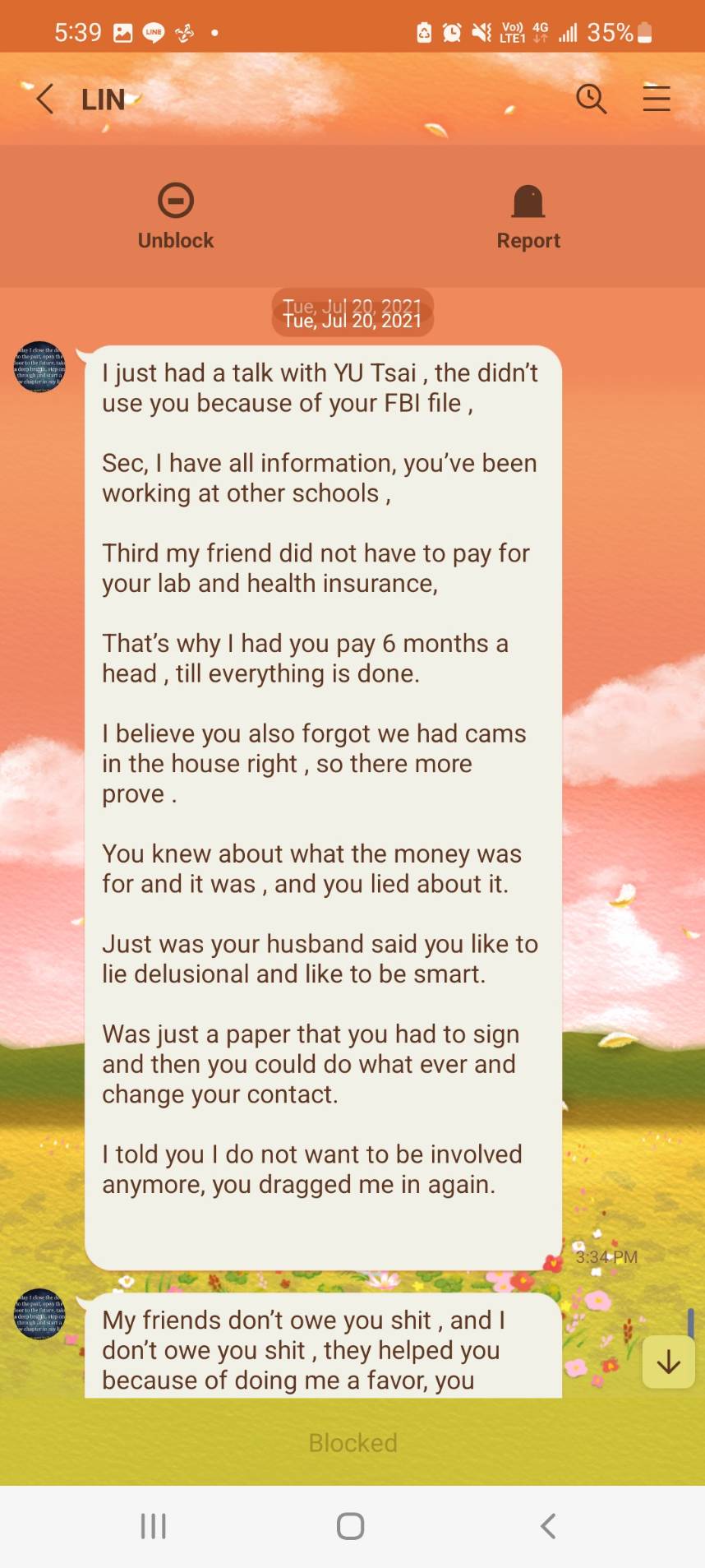 掮客Gary曾恐嚇Halle在家中裝有監視器監控。