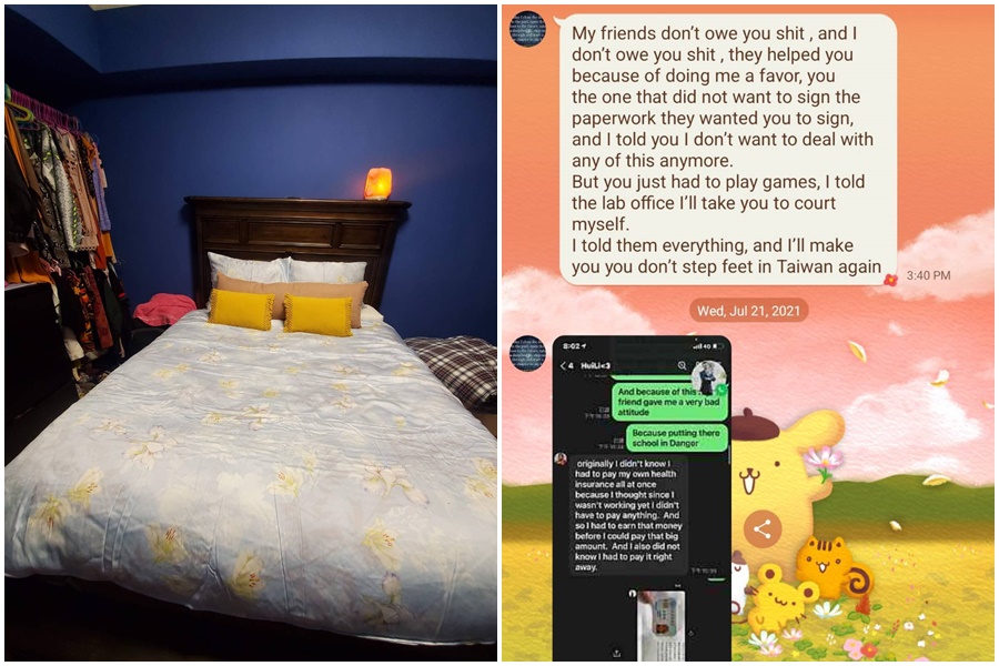 Halle在台被迫與掮客分租他一間小套房；掮客Gary曾嗆Halle要讓她無法再踏足台灣。（讀者提供）