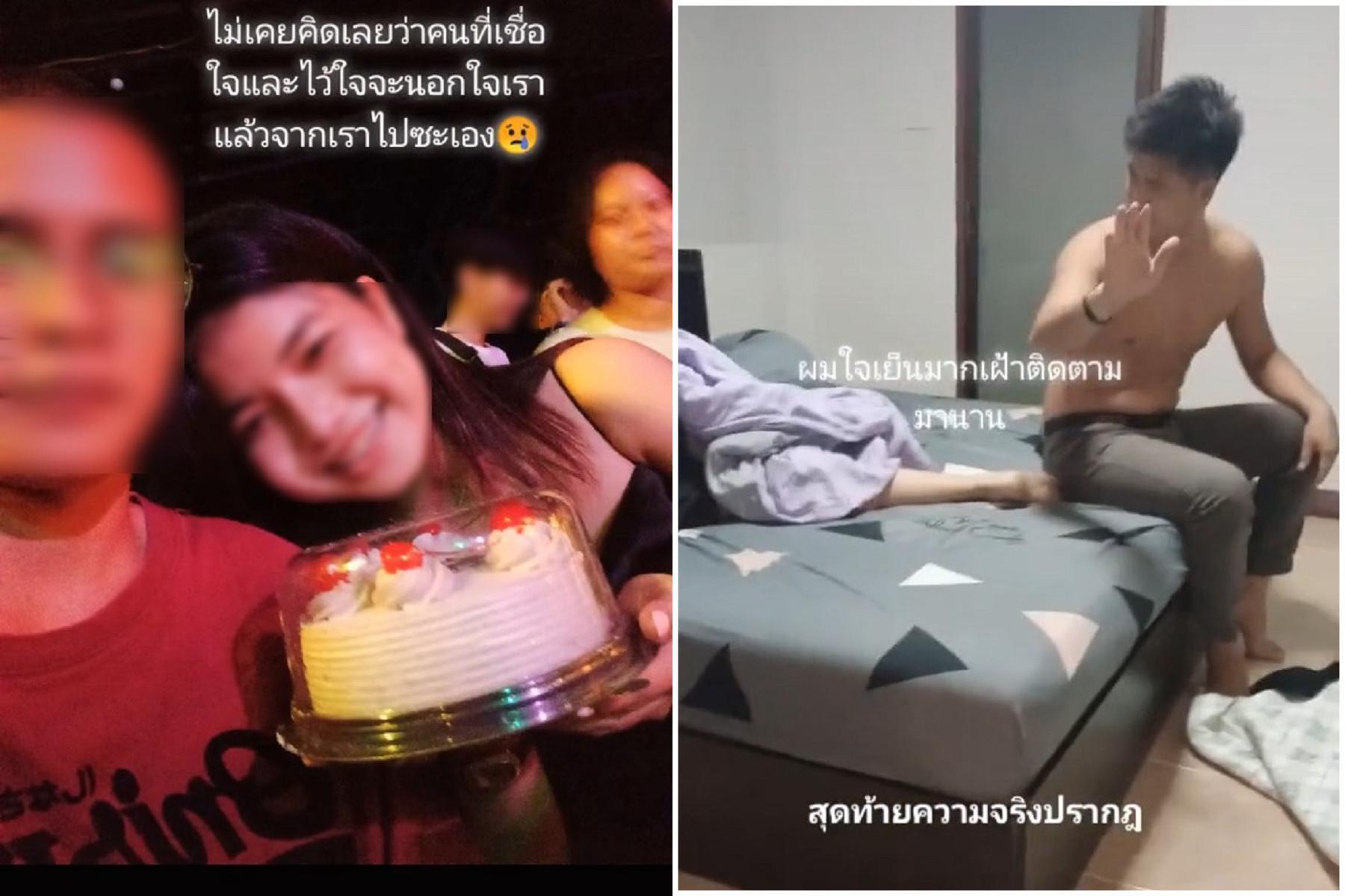 當兵休假變「捉姦在床」！直擊正妹女友滾床小王，滿地保險套。（翻自TikTok）
