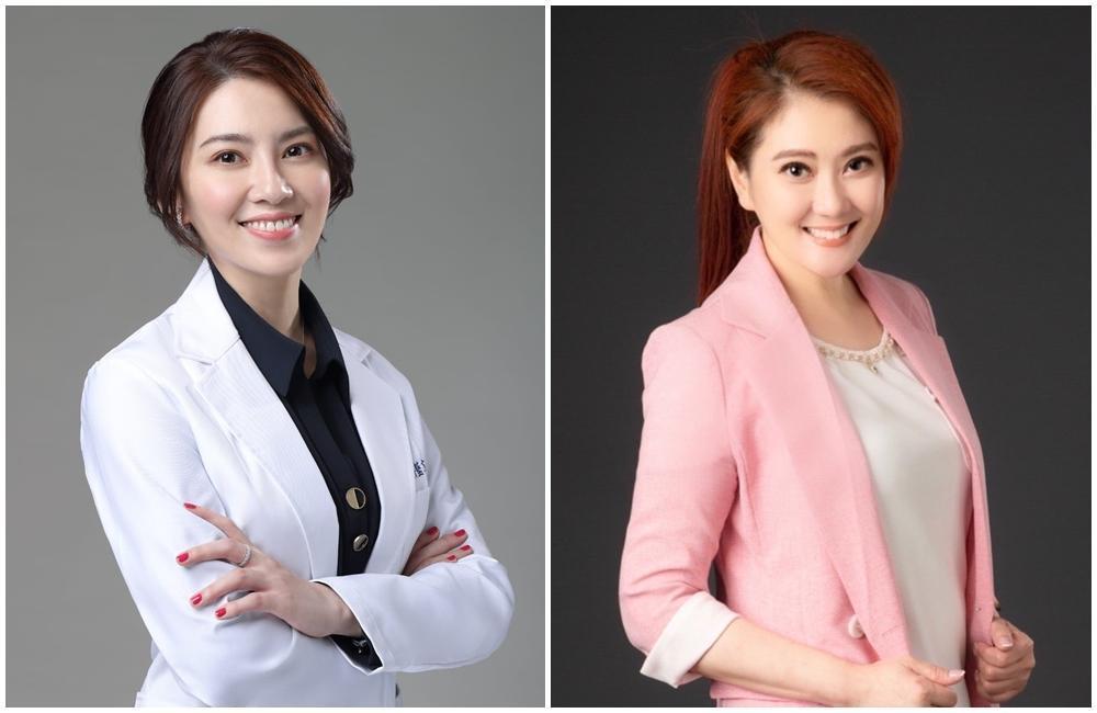 薛楷莉(右)在中天開新節目,邀請許藍方談論「性教育」。(中天提供)