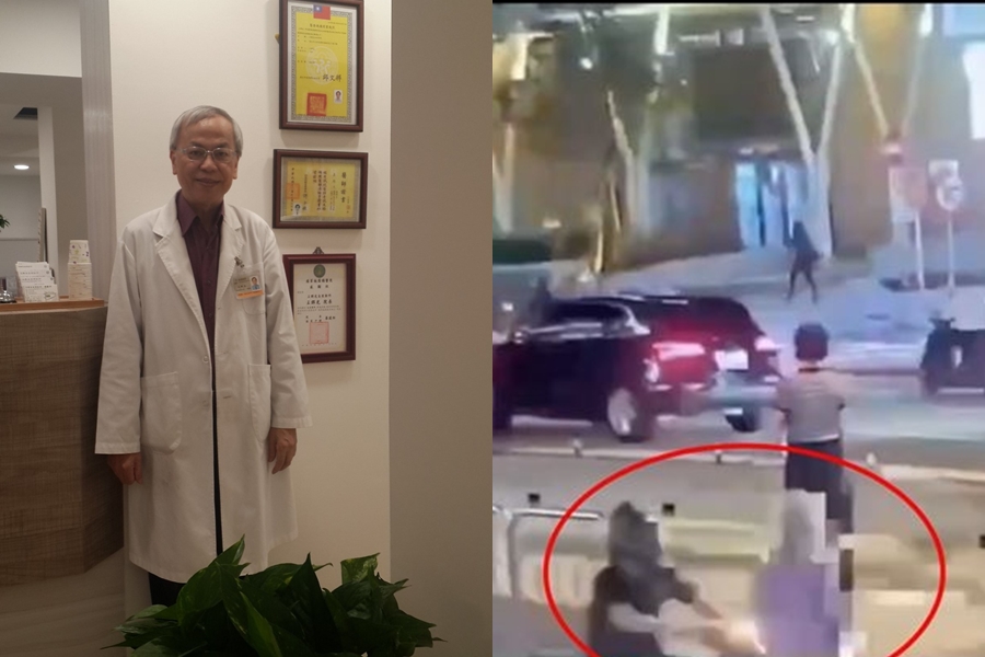 採自然療法的名醫王群光，昨日下班後遇車禍不幸身亡。（左圖翻攝自王群光自然診所臉書、右為翻攝畫面）