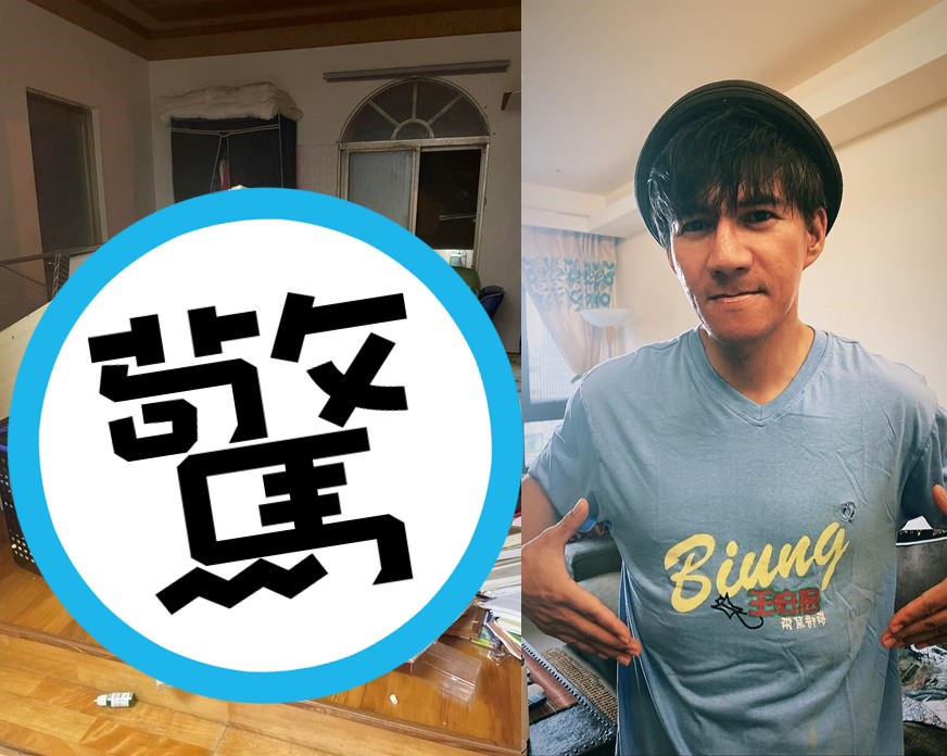 王宏恩昨晚在台東遇到強震，自曝房間內櫃子倒成一片。（翻攝自王宏恩臉書）