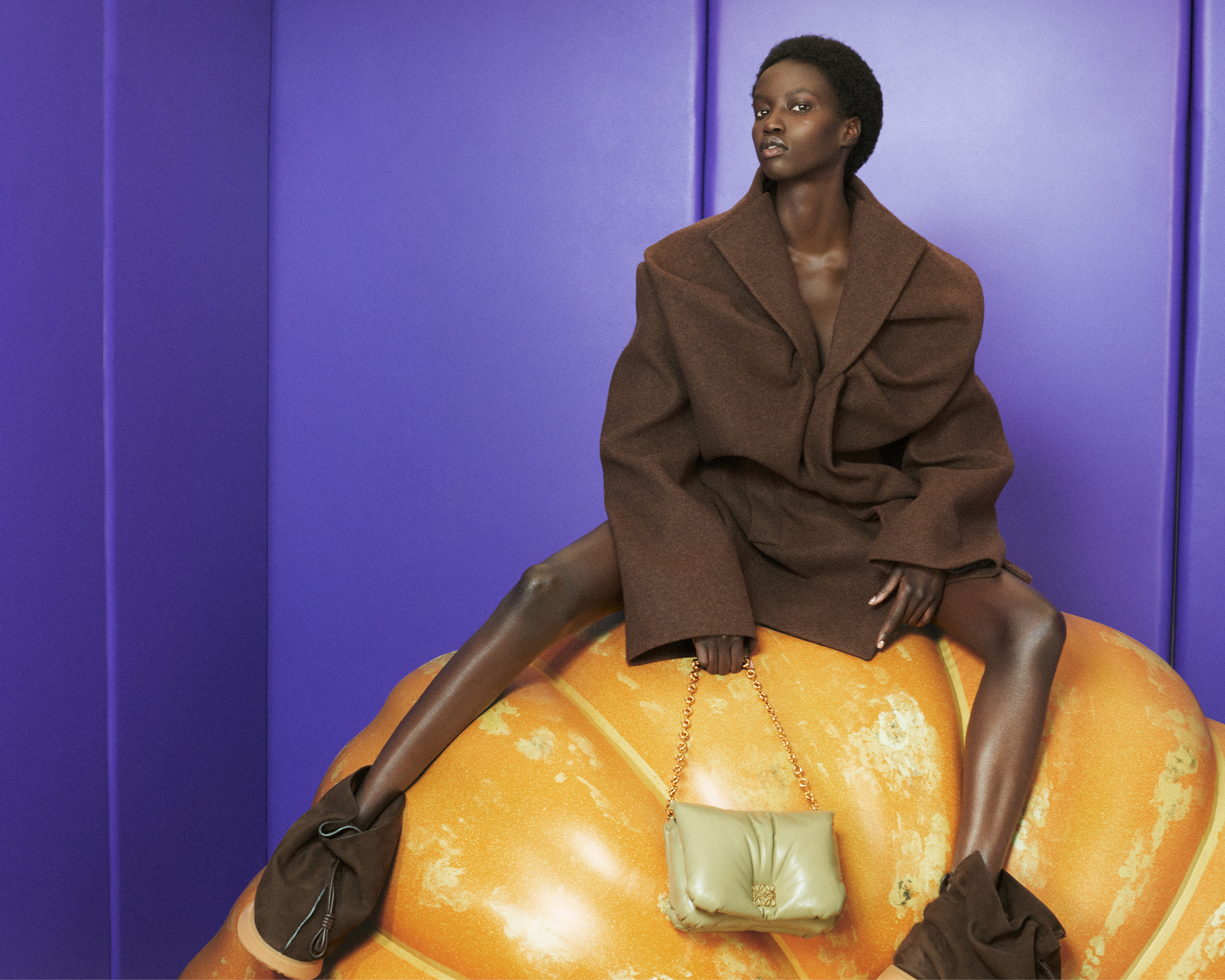 LOEWE新推出的經典包Puffer系列，澎澎像枕頭一樣好療癒啊！（LOEWE提供）