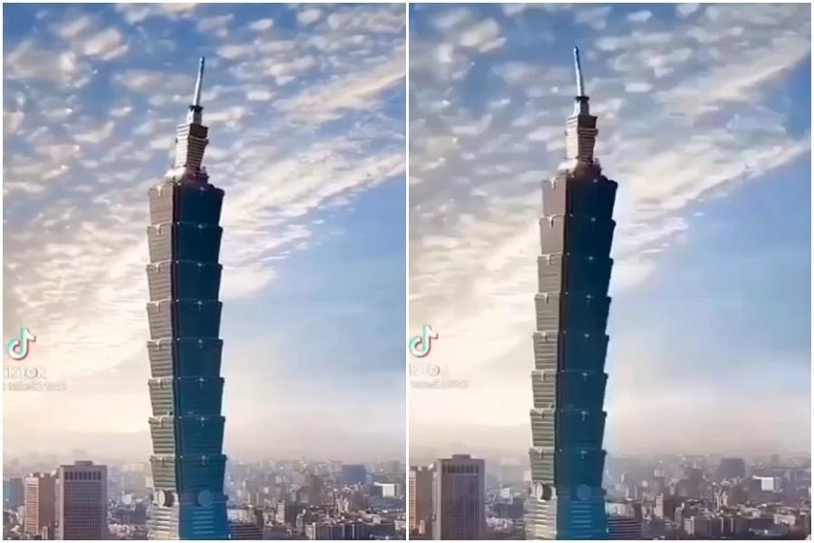 網路流傳一段台北101大樓「瘋狂搖擺」的影片,為擔心民眾誤解,官方特地鄭重澄清。(翻攝臉書)