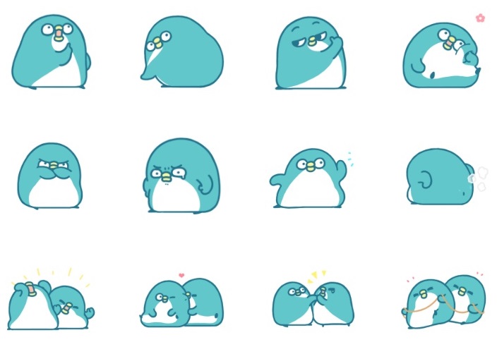 台灣貼圖「PP mini小小企鵝」讓韓國人也喜愛。（翻攝自LINE貼圖）