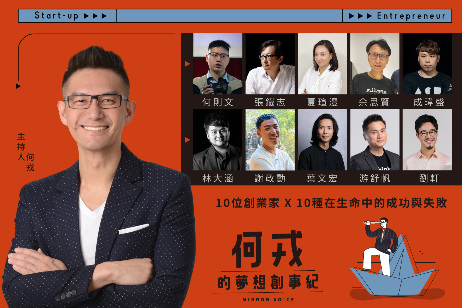 《何戎的夢想創事紀》主持人何戎,有多年電視台記者與主播經驗,過去橫跨演藝圈與新聞界,擁有掌握各類議題的資歷。(照片提供:鏡好聽)