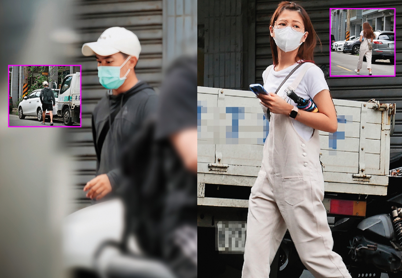 9/4，15:33，許仁杰（左圖）與謝京穎（右圖）先後從鶯歌住處出門，兩人顯得非常心虛，四處張望且疑神疑鬼。