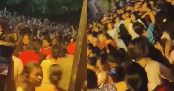 印度昌加迪爾大學生不滿學校沒作為,衝進校園抗議。(翻攝自推特)