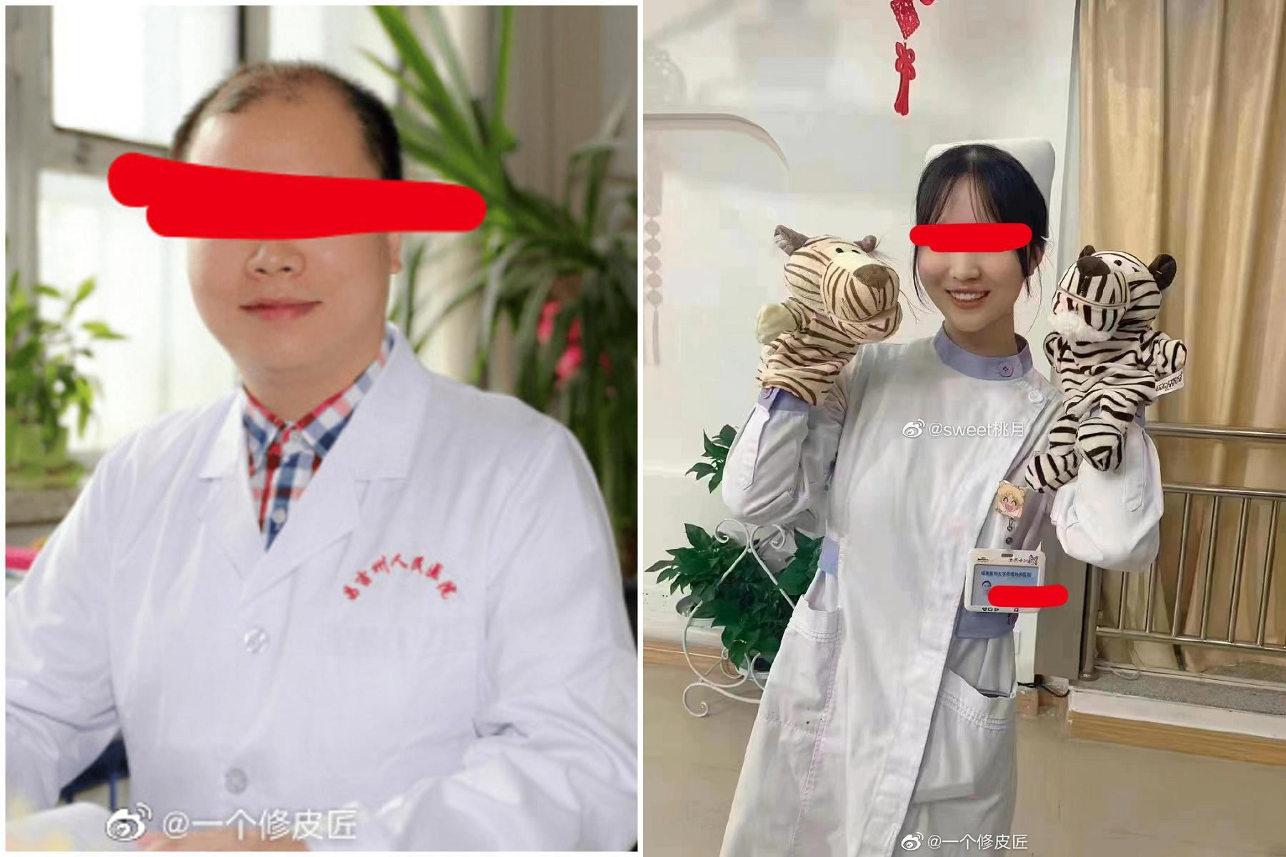 醫生出軌正妹護理師,「小三滾床」影像曝光!驚傳逼死正宮。(翻自微博)
