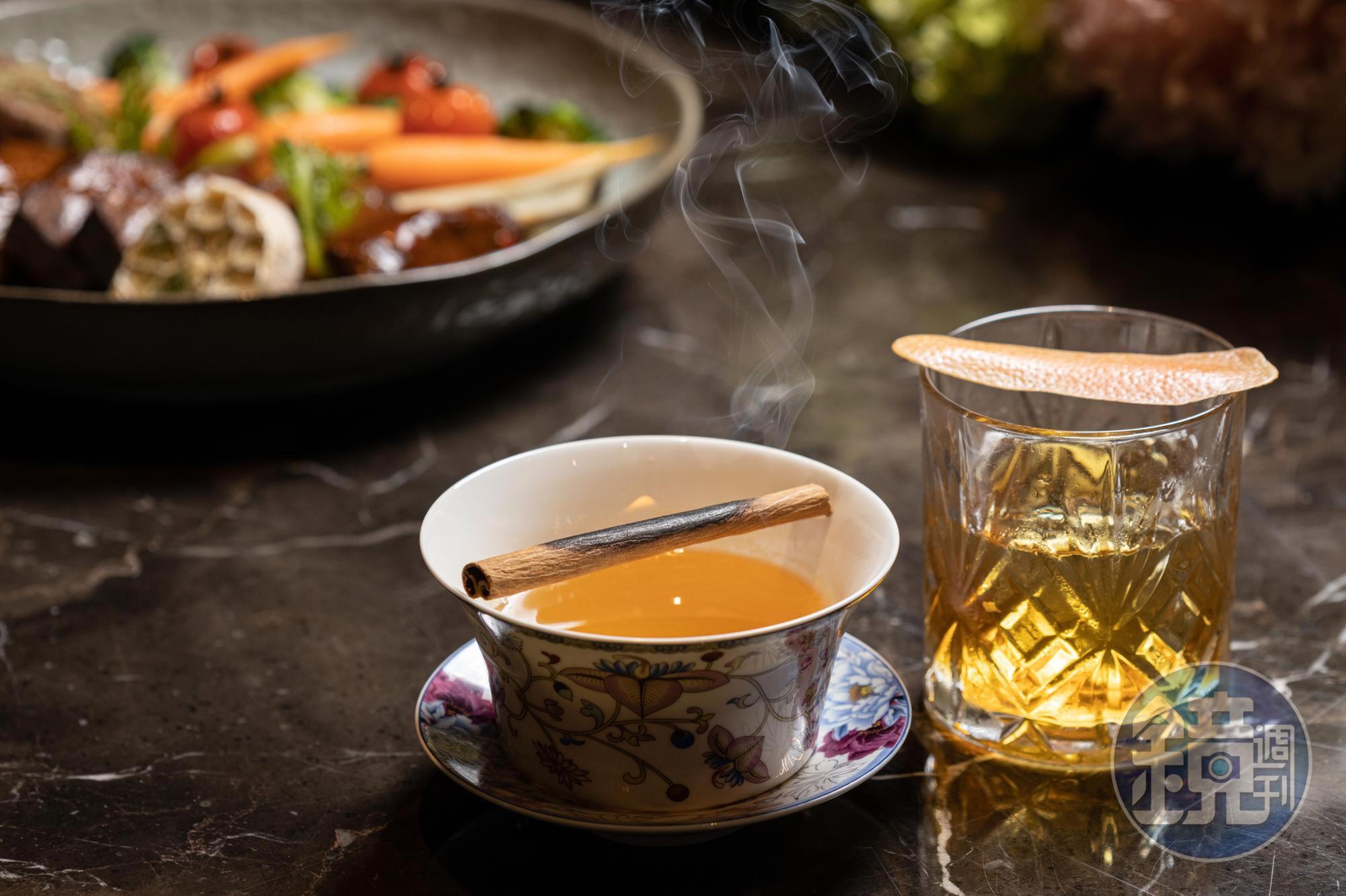 帶香料風味的調酒，搭配摩登中菜，特別適合微涼秋季。