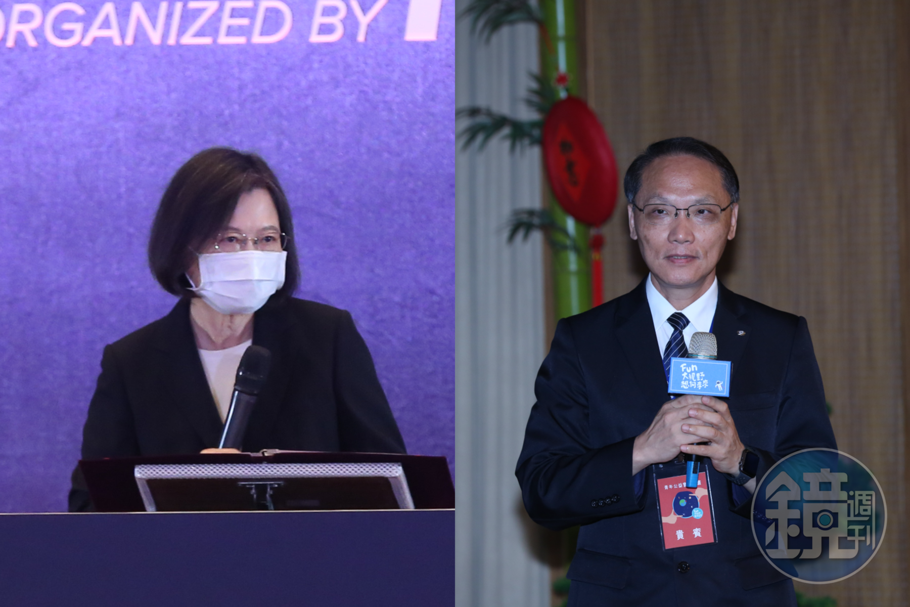顏博文（右）日前爆料「政府擋疫苗」惹議，不過傳明日他將與總統蔡英文（左）見面。（本刊資料照）