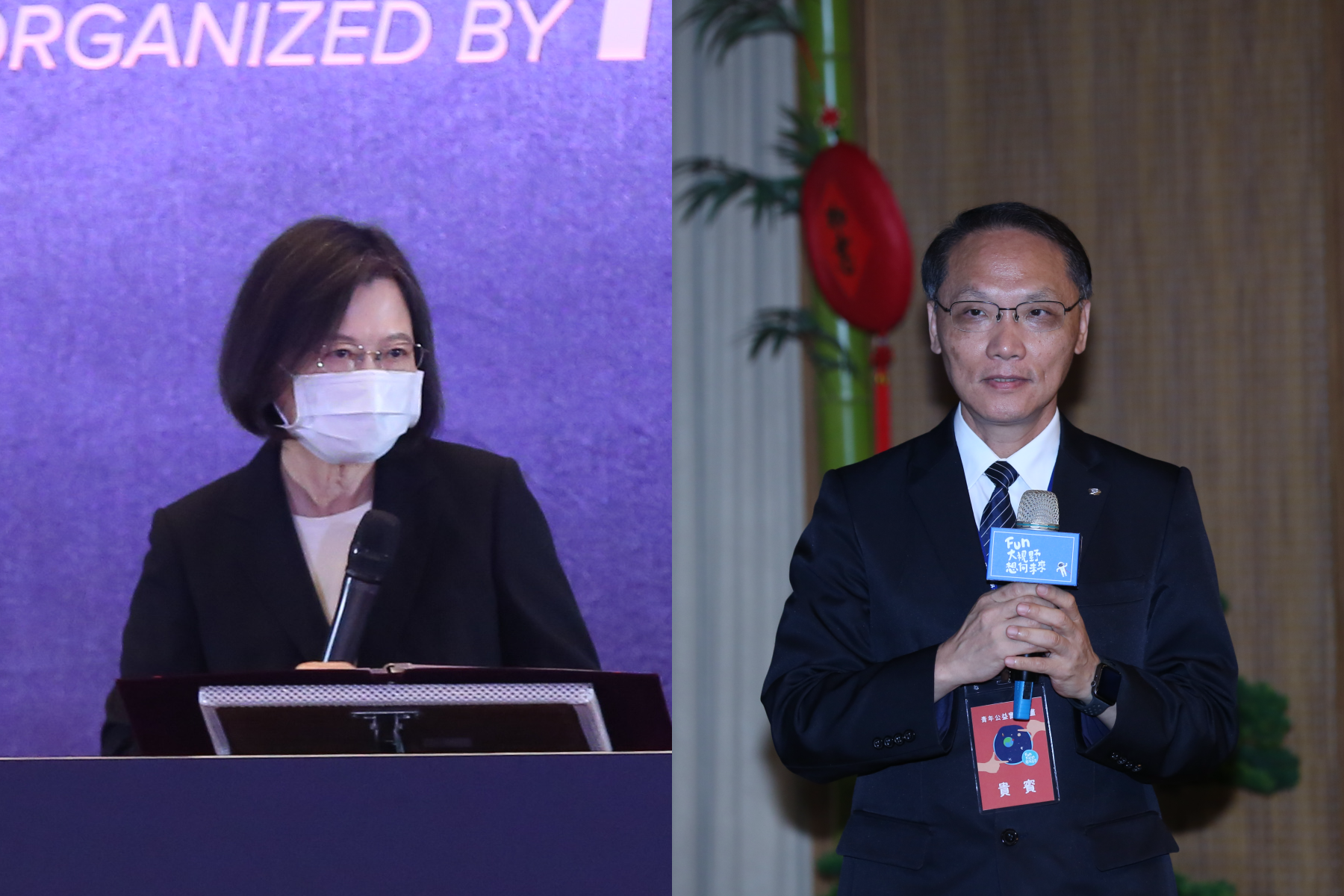 顏博文（右）日前爆料「政府擋疫苗」惹議，不過傳明日他將與總統蔡英文（左）見面。（本刊資料照）