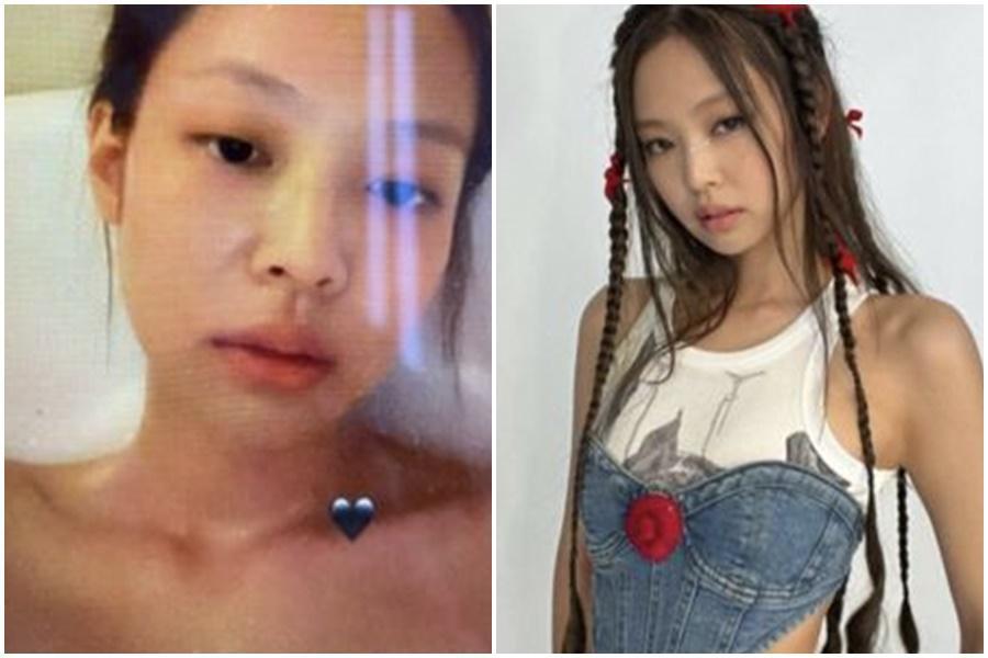 Jennie慘被駭客再貼出在浴缸裡泡澡的照片。(翻攝自推特)