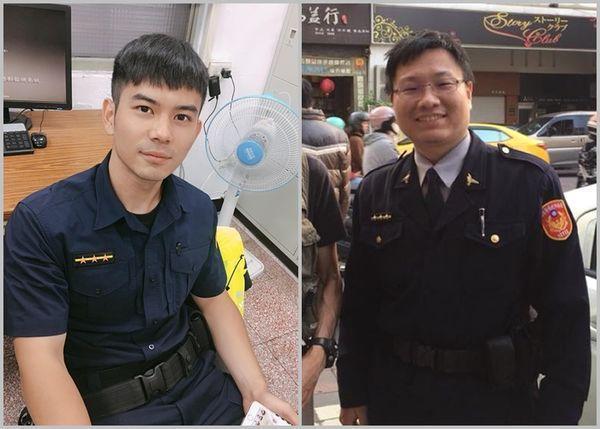 殉職警員凃明誠（右）及曹瑞傑（左），銓敘部拍板以最高等級之因公撫卹辦理。（翻攝自台南市政府警察局、曹瑞傑哥哥臉書）