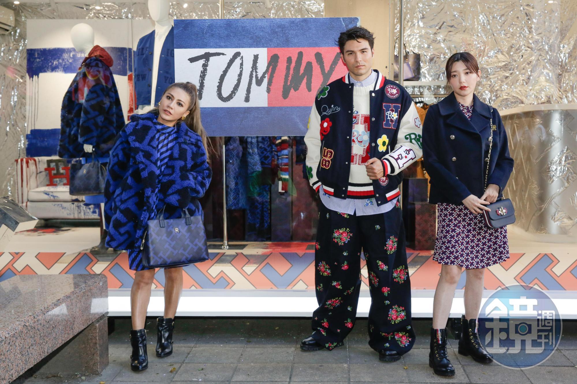 郭雪芙(右)、鳳小岳(中)、艾怡良(左)現身Tommy Hilfiger潮時尚快閃店開幕。