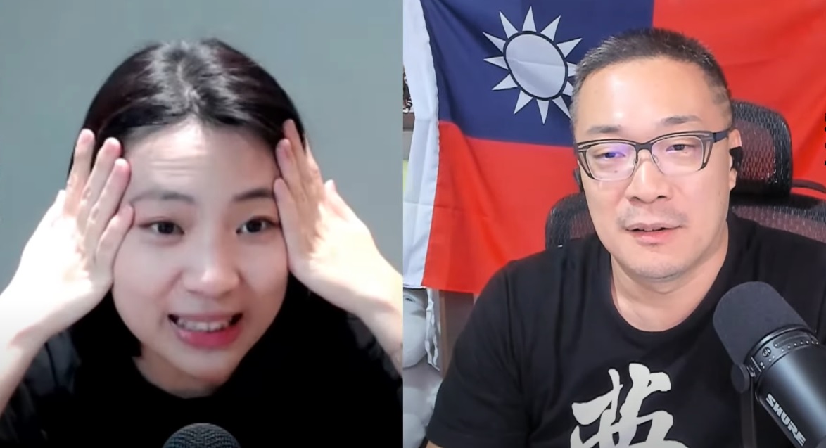 徐巧芯（左）昨作客朱學恒（右）直播節目。（翻攝朱學恒的阿宅萬事通事務所YouTube頻道）