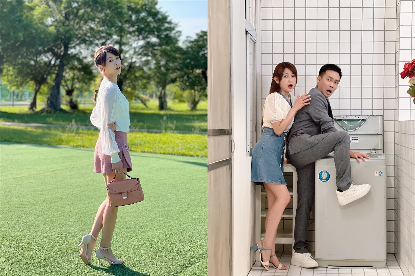 謝京穎（左圖、右圖左）很快就覺得太陽溫暖，許仁杰（右圖右）則是發完聲明之後冷處理。（翻攝謝京穎、許仁杰臉書）