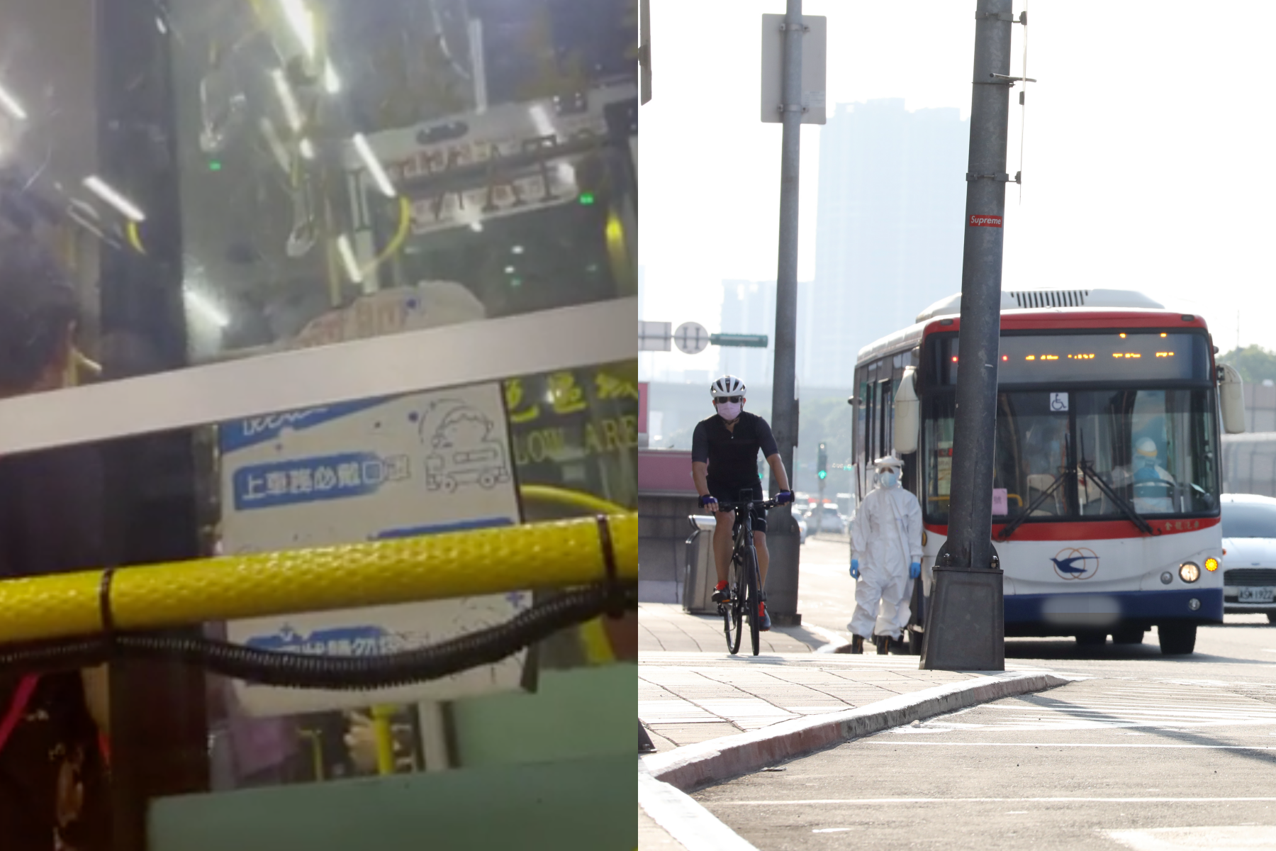 近日有網友爆料，一名公車司機因乘客誤按下車鈴理智線斷掉，暴怒大罵且停車10分鐘。（左圖翻攝自Dcard；右為示意圖，本刊資料照）