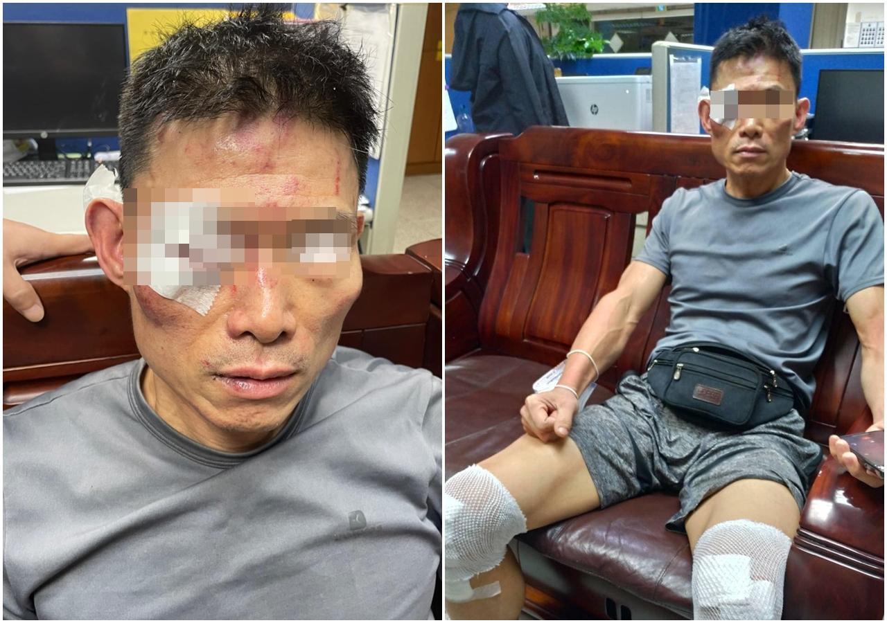 新北市三重警方日前搞烏龍，誤抓無辜黃姓男子，還發生毆打、捏下體等暴力行為。（翻攝畫面）