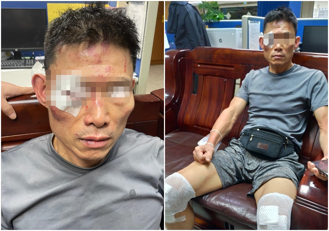 新北市三重警方日前搞烏龍，誤抓無辜黃姓男子，還發生毆打、捏下體等暴力行為。（翻攝畫面）