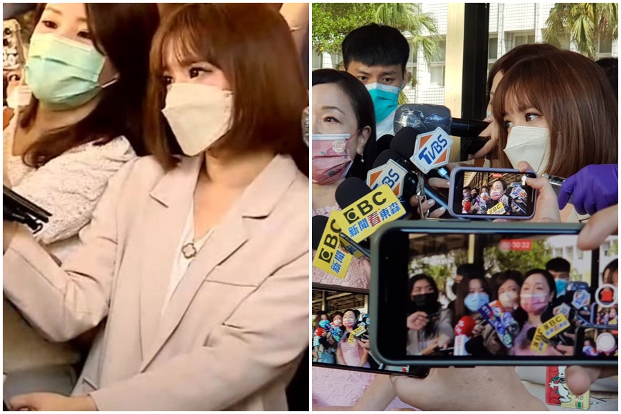 《東森新聞》女記者李利貞因採訪時被周玉蔻點名「長這麼漂亮」，遭到鄉民肉搜。（左圖翻攝自PTT）