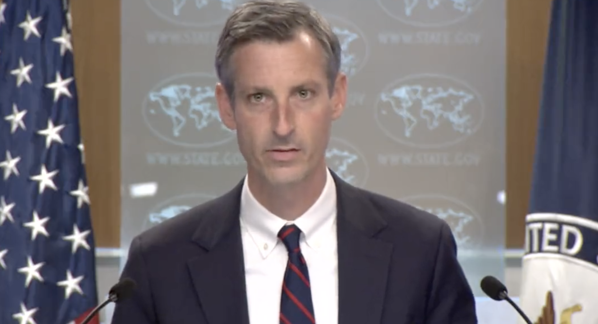 美國國務院發言人普萊斯（Ned Price）近日表示，美國的「一中政策」沒有改變，且美國未對台灣主權採取立場。（翻攝Ned Price推特）