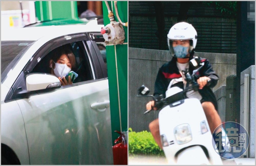許仁杰隔了9個小時從謝京穎家的停車場騎車出來，進出都用她家車道，而且當天本刊根本沒跟拍他。本刊另有照片顯示，謝京穎在車內滑手機等待許仁杰一起進她家的停車場，沒發生所謂給遙控器的情事。