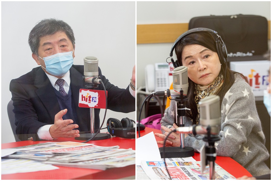 民進黨台北市長參選人陳時中（左）稱近期沒有接受周玉蔻（右）訪問的規劃。