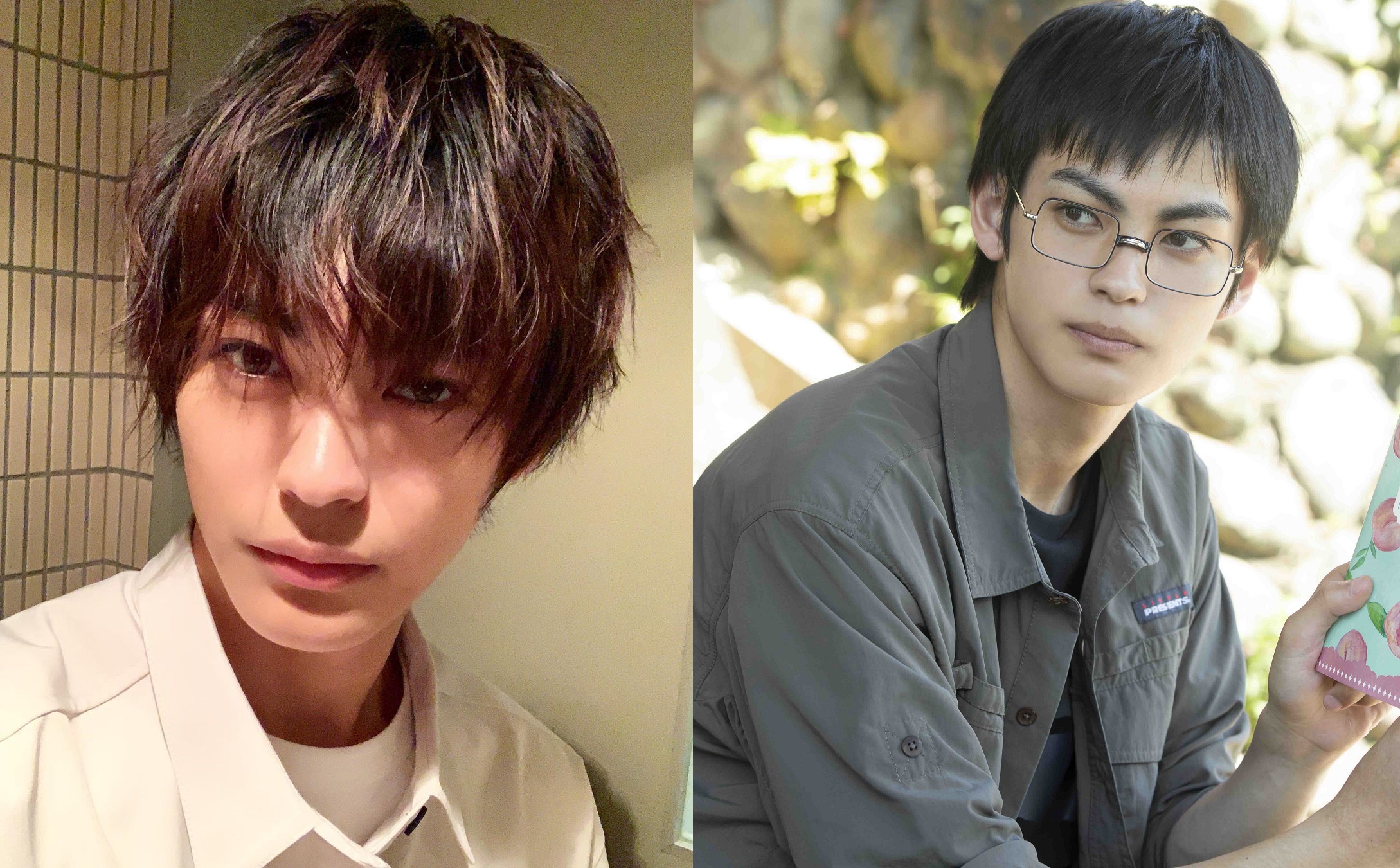 「國寶級帥哥」神尾楓珠（左圖）為主演新片《戀之光》變身宅男look。（左圖翻攝自神尾楓珠Instagram，右圖天馬行空提供）