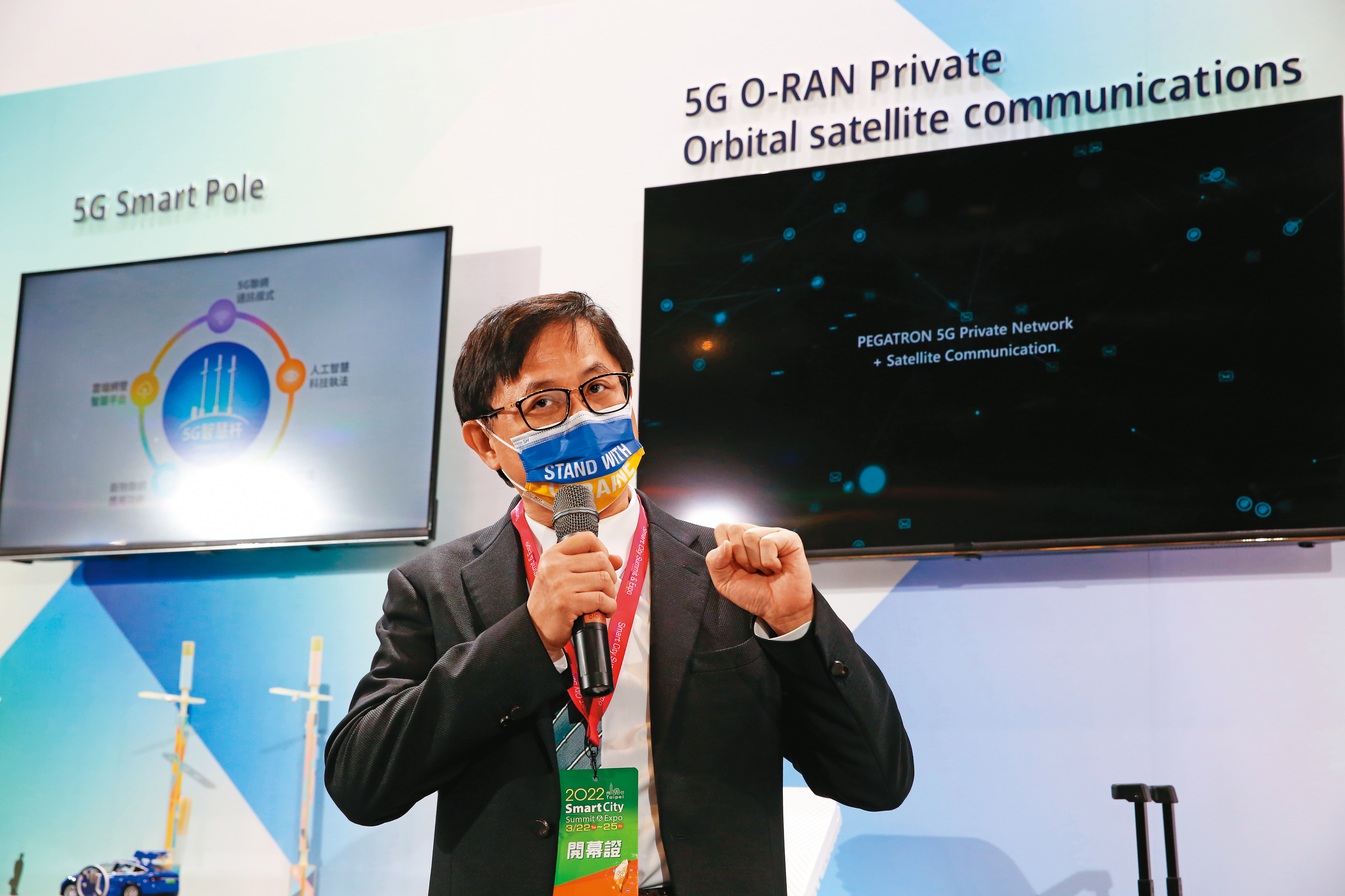 和碩鴨子划水布局O-RAN三年，現已成功進軍東北亞的日本、韓國等市場，協助當地建置智慧製造場域。（圖為和碩董事長童子賢）