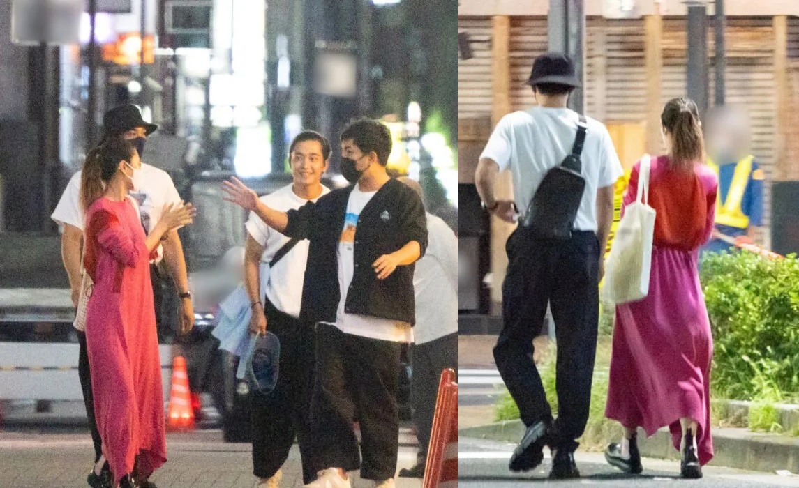 町田啓太與玄理本月中和朋友一起用餐後，再一同搭計程車返回住處。（翻攝自《女性SEVEN》）