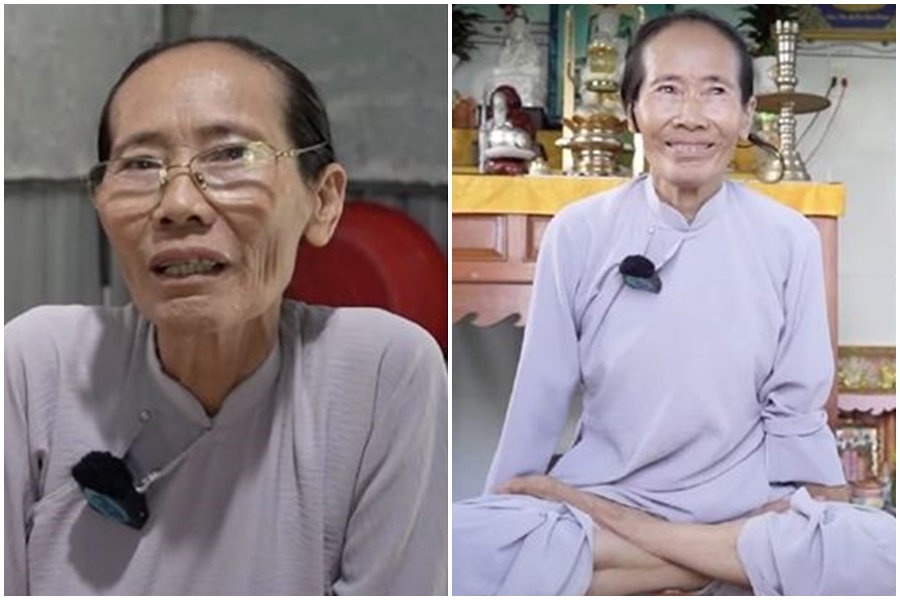 阮氏濃這40多年只靠著喝糖水、鹽水和檸檬水等維生,生存之道就像植物般一樣只澆水。(翻攝自YouTube)