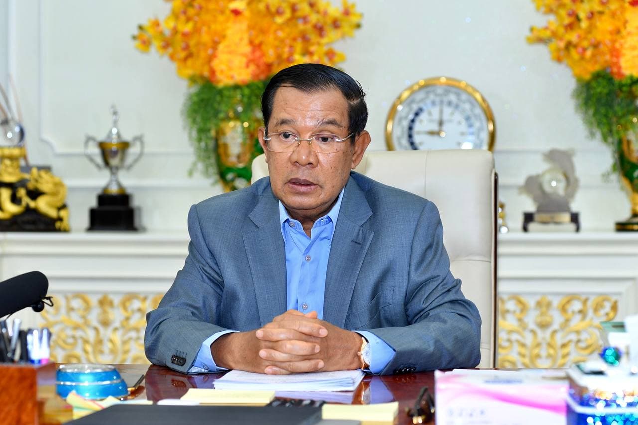 柬埔寨總理洪森稱，當年他不准台灣設立代表處，還命令文件立刻燒掉。（翻自pressocm.gov.kh）