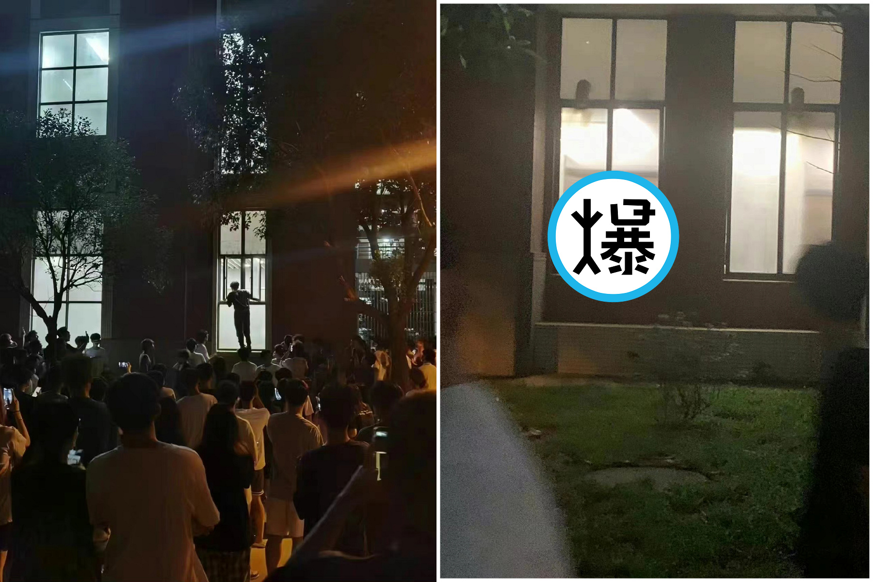 男女同學活春宮，全校成千上萬人圍觀！興奮嗨喊「臥槽」。（翻自《51吃瓜網》）