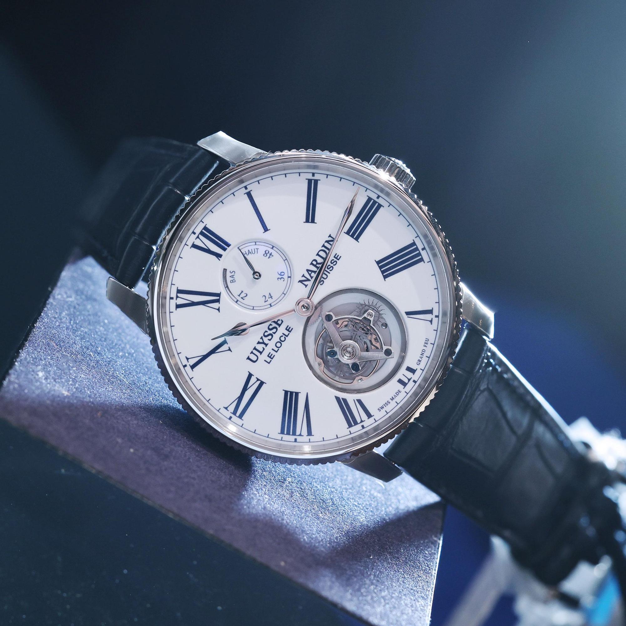 Marine Torpilleur 陀飛輪精鋼版本,大明火琺瑯,無限量,定價NT$1,239,800。