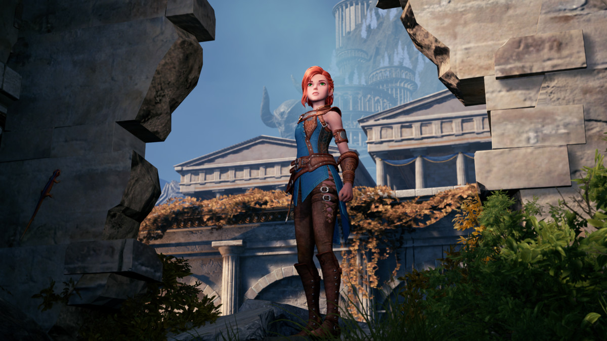 《Asterigos：失落迷城》以女性為主角，在動作角色扮演遊戲中較為少見。（艾可米遊戲提供）。