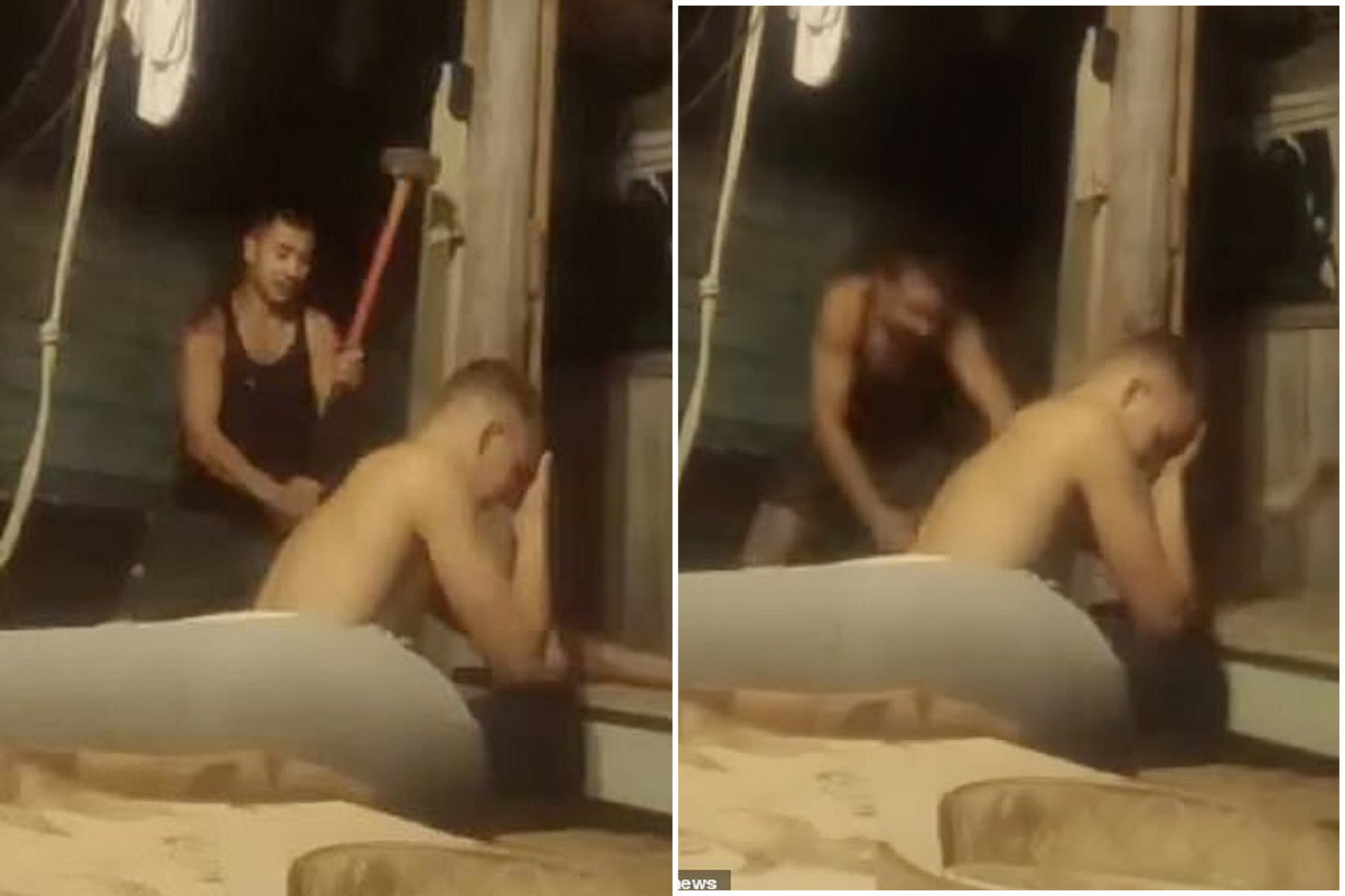 又有俄男逃徵兵「砍掉重練」，大鐵鎚重擊「行刑」斷手臂。（翻自《每日郵報》）