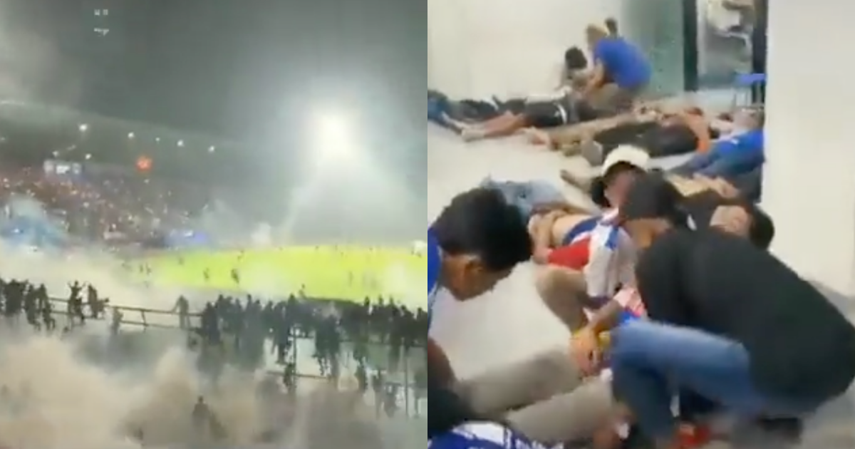 印尼足球甲組聯賽發生暴動，造成多人死傷。（翻攝自推特）