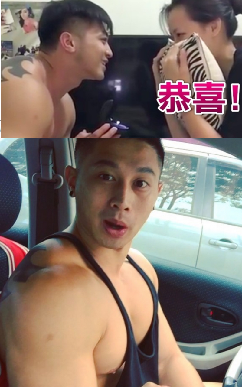 2016年，劉雨柔被健身教練男友Hill求婚成功，才沒多就就分手。（翻攝自劉雨柔臉書）