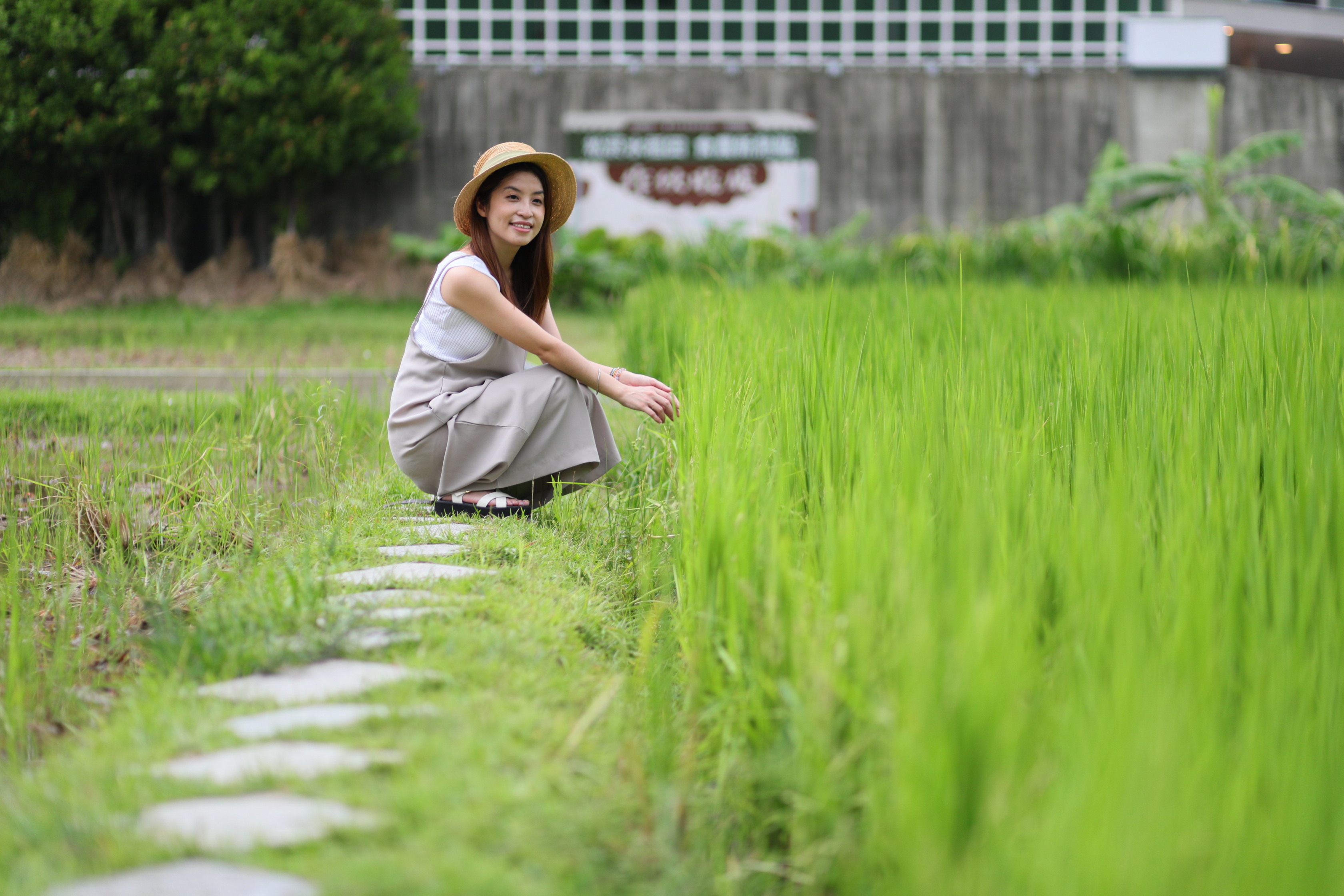 一群居民在園區旁創立「菸食農教育園區」種植水稻、花生、番薯等，文創園區竟有了農村景致。