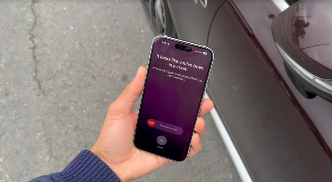 iPhone 14系列設有車禍偵測功能，當發現嚴重車禍，會幫助用戶致電緊急服務中心和通知緊急聯絡人。（示意圖，翻攝推特@RealJoseph123）