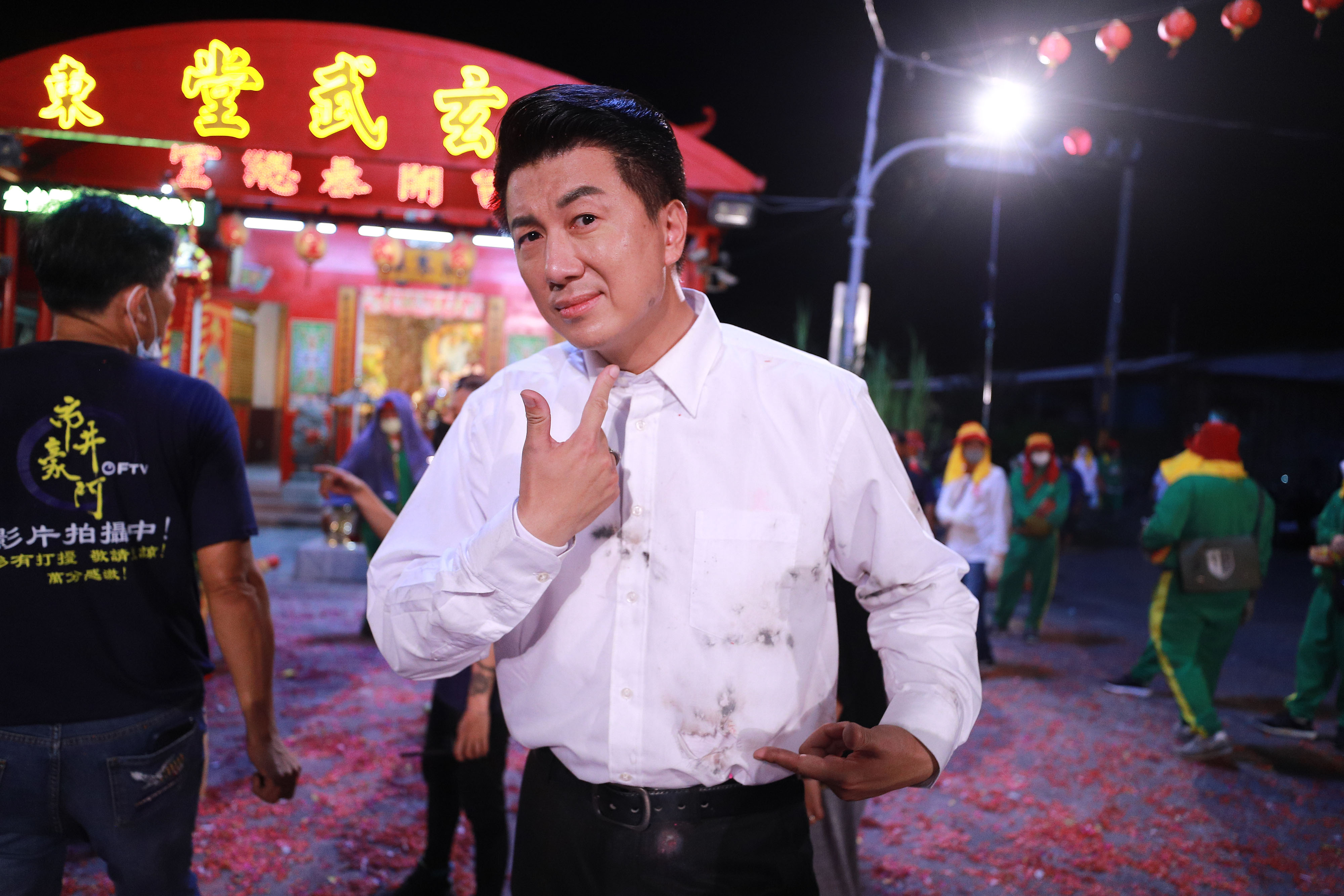 吳皓昇拍完炸寒單戲碼全身而退。（民視提供）
