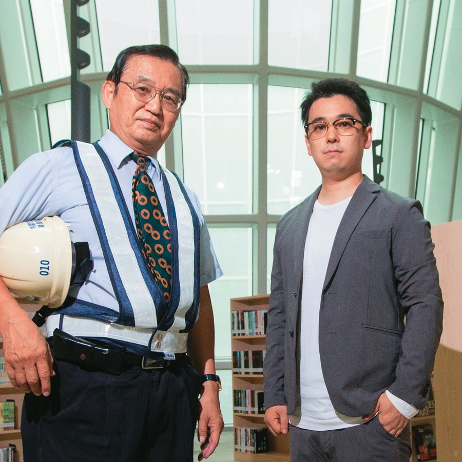 郭自強x小野堯央:新建總圖的設計團隊。郭自強建築師事務所長年深耕在地建物,與擁有豐富公共圖書館設計經驗的梓設計攜手合作,構成台日的建築美學。