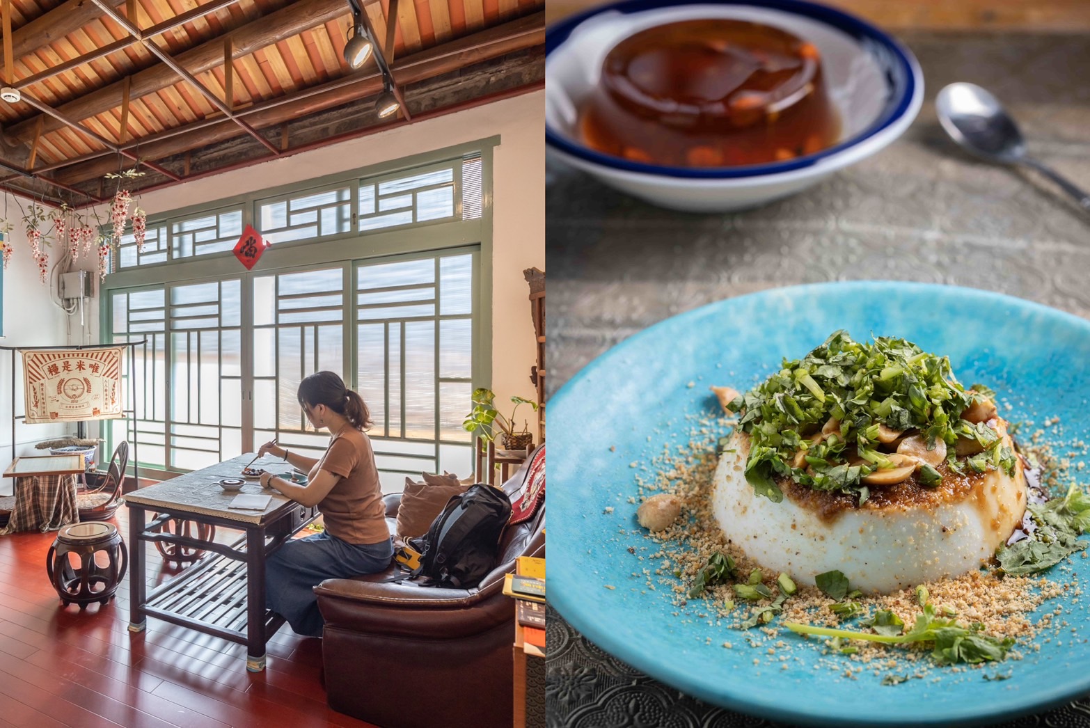 提供台式家常小料理的「立賀佇遮」藏在新化老屋的二樓。