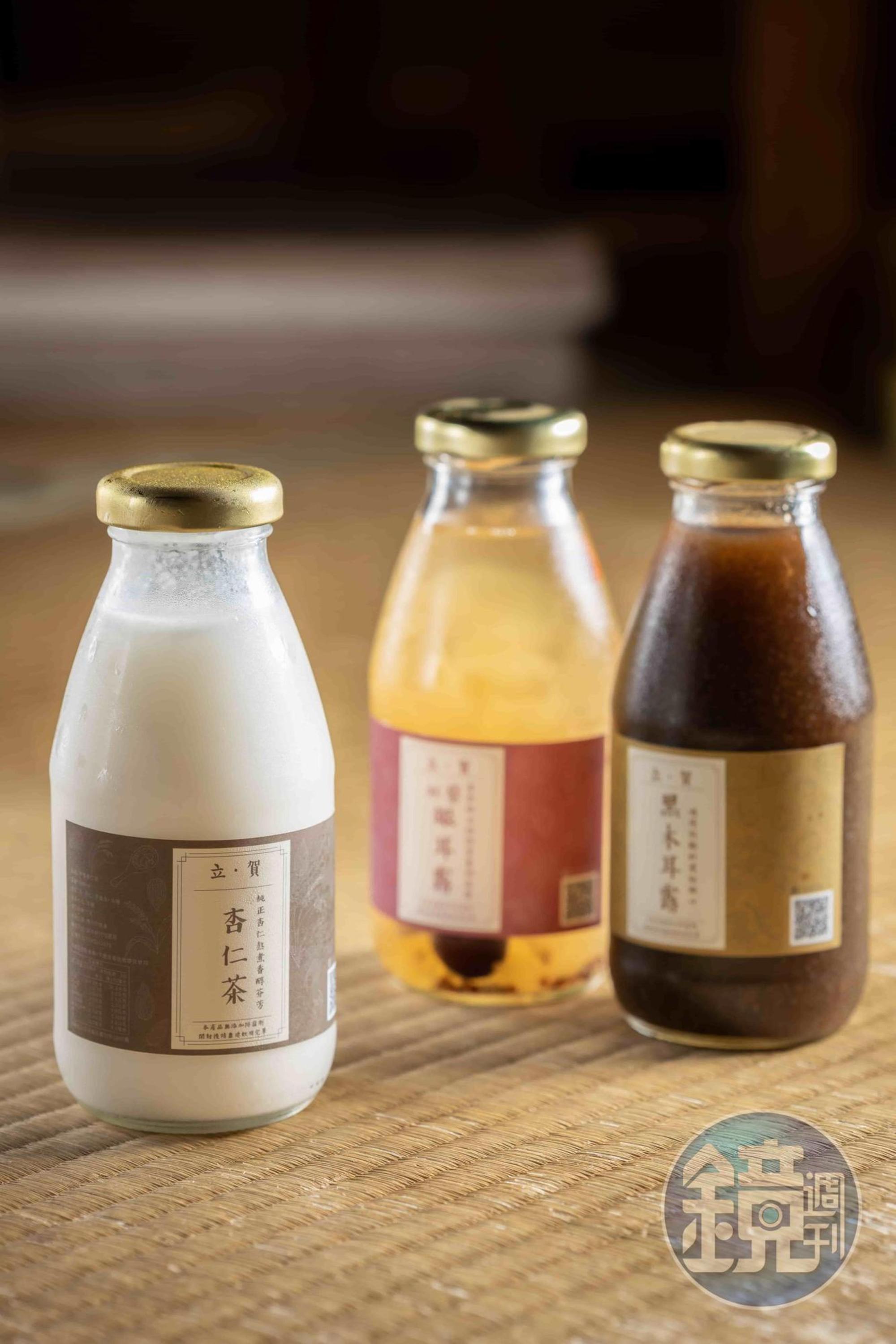 「立賀佇遮」的自製養生飲品除了可以單點，選擇套餐也很佛心的附上。 